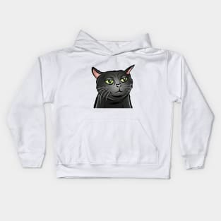 Tiktok Black Cat | Viral Cat | Black Cat Zoning Out | Cat Meme Kids Hoodie